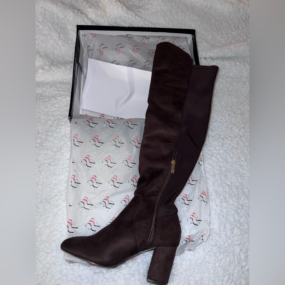 Suede knee high boots